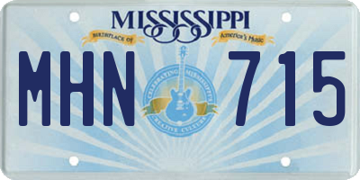 MS license plate MHN715