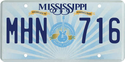 MS license plate MHN716