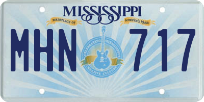 MS license plate MHN717