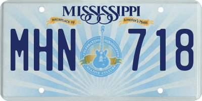 MS license plate MHN718