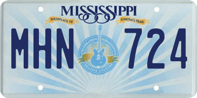 MS license plate MHN724