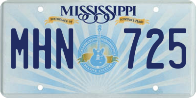 MS license plate MHN725