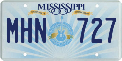 MS license plate MHN727
