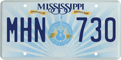 MS license plate MHN730
