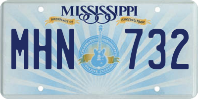 MS license plate MHN732