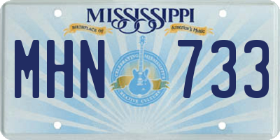 MS license plate MHN733
