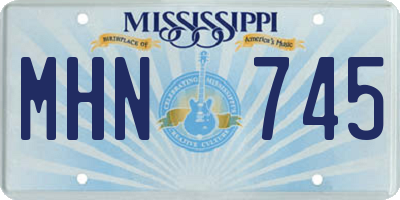 MS license plate MHN745