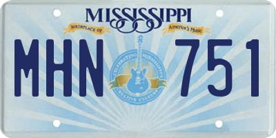 MS license plate MHN751