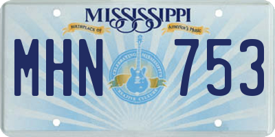 MS license plate MHN753