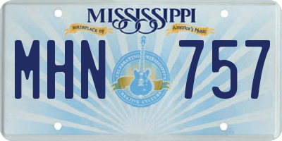 MS license plate MHN757