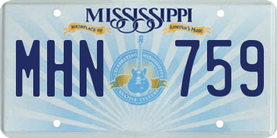 MS license plate MHN759