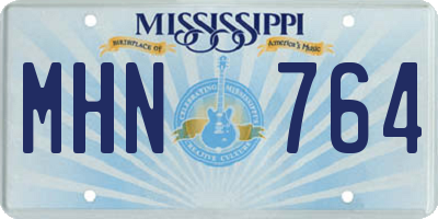 MS license plate MHN764