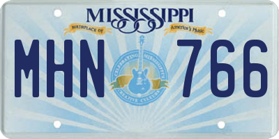 MS license plate MHN766