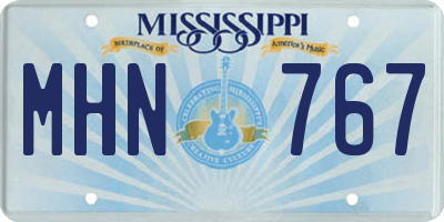 MS license plate MHN767