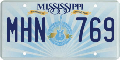 MS license plate MHN769