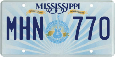 MS license plate MHN770