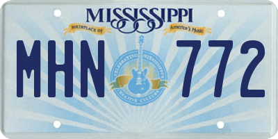 MS license plate MHN772