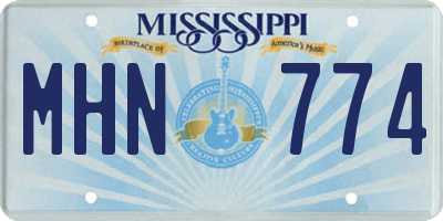 MS license plate MHN774