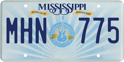 MS license plate MHN775