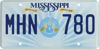 MS license plate MHN780