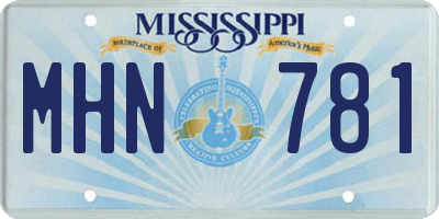 MS license plate MHN781