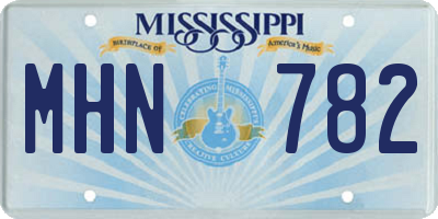 MS license plate MHN782