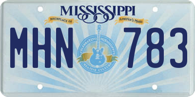 MS license plate MHN783
