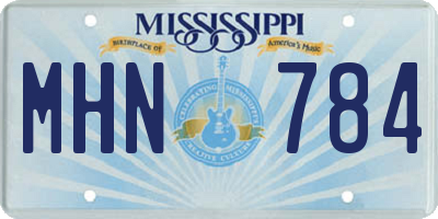 MS license plate MHN784