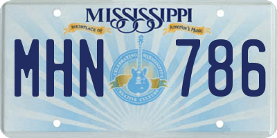MS license plate MHN786