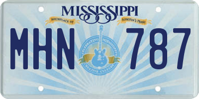 MS license plate MHN787