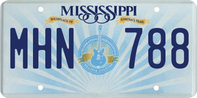 MS license plate MHN788