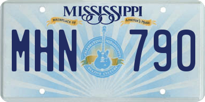 MS license plate MHN790