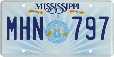 MS license plate MHN797