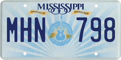 MS license plate MHN798