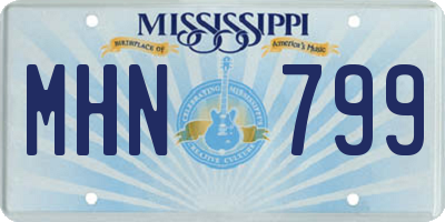 MS license plate MHN799