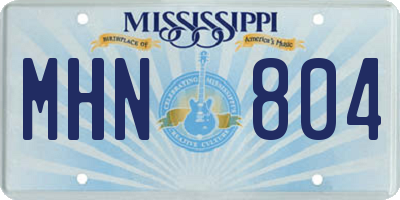 MS license plate MHN804