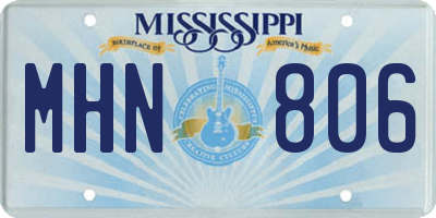 MS license plate MHN806