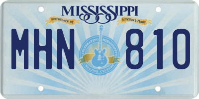 MS license plate MHN810