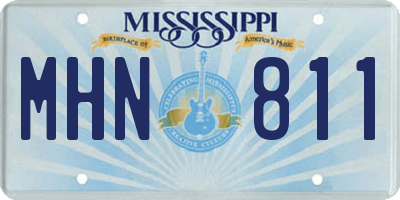 MS license plate MHN811