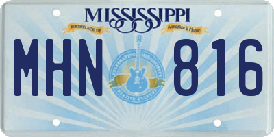 MS license plate MHN816