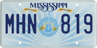 MS license plate MHN819