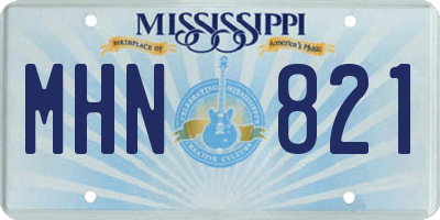 MS license plate MHN821