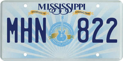 MS license plate MHN822