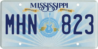 MS license plate MHN823