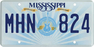 MS license plate MHN824
