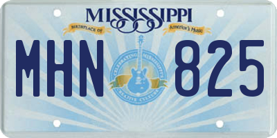 MS license plate MHN825