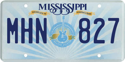 MS license plate MHN827