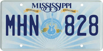 MS license plate MHN828