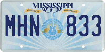 MS license plate MHN833