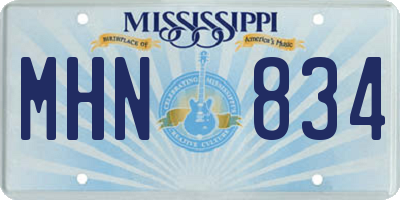 MS license plate MHN834